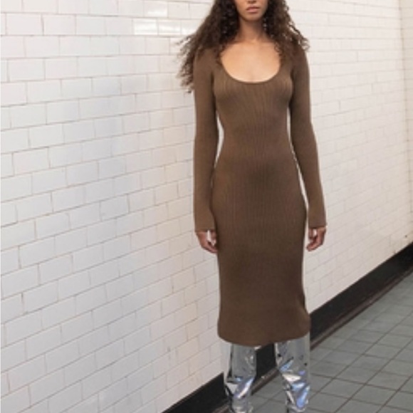 OAK + FORT midi scoop neck dress - Picture 3 of 5